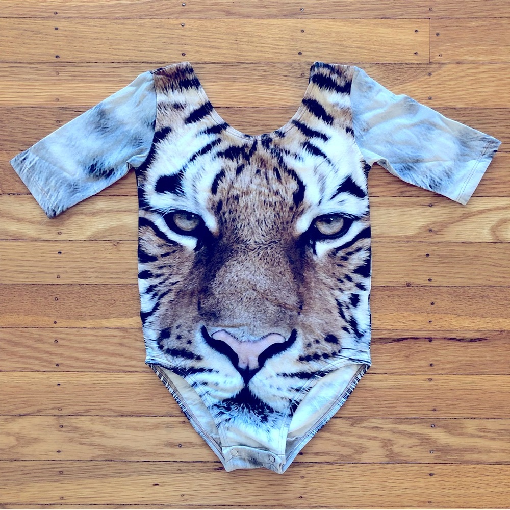 POPUPSHOP Gym Piece Tiger Leotard Size 5-6
